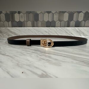 Coach Elegant Black and Gold Women's Belt